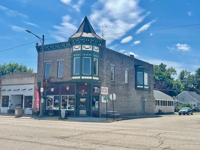 a front view of a building