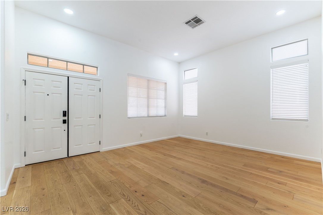 2344 Teton Ranch Avenue Henderson, NV 89052 - Photo 20 of 32 Foyer/Living Room featuring French Oak flooring and recessed lighting