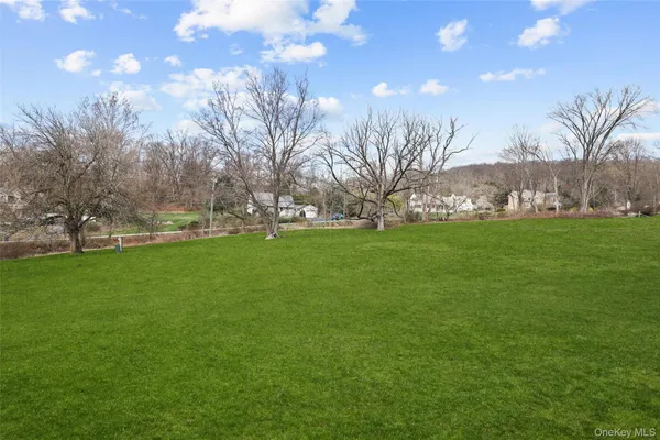 a view of yard with trees and grass