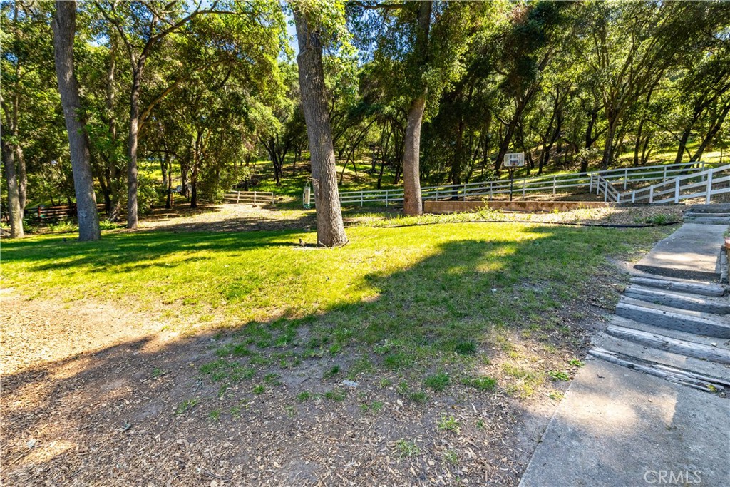 7695 Del Rio Road Atascadero, CA 93422 - Photo 62 of 75 a view of swimming pool with lawn chairs and large trees
