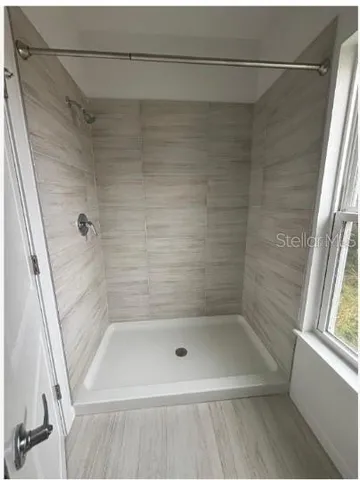 a bathroom with a shower