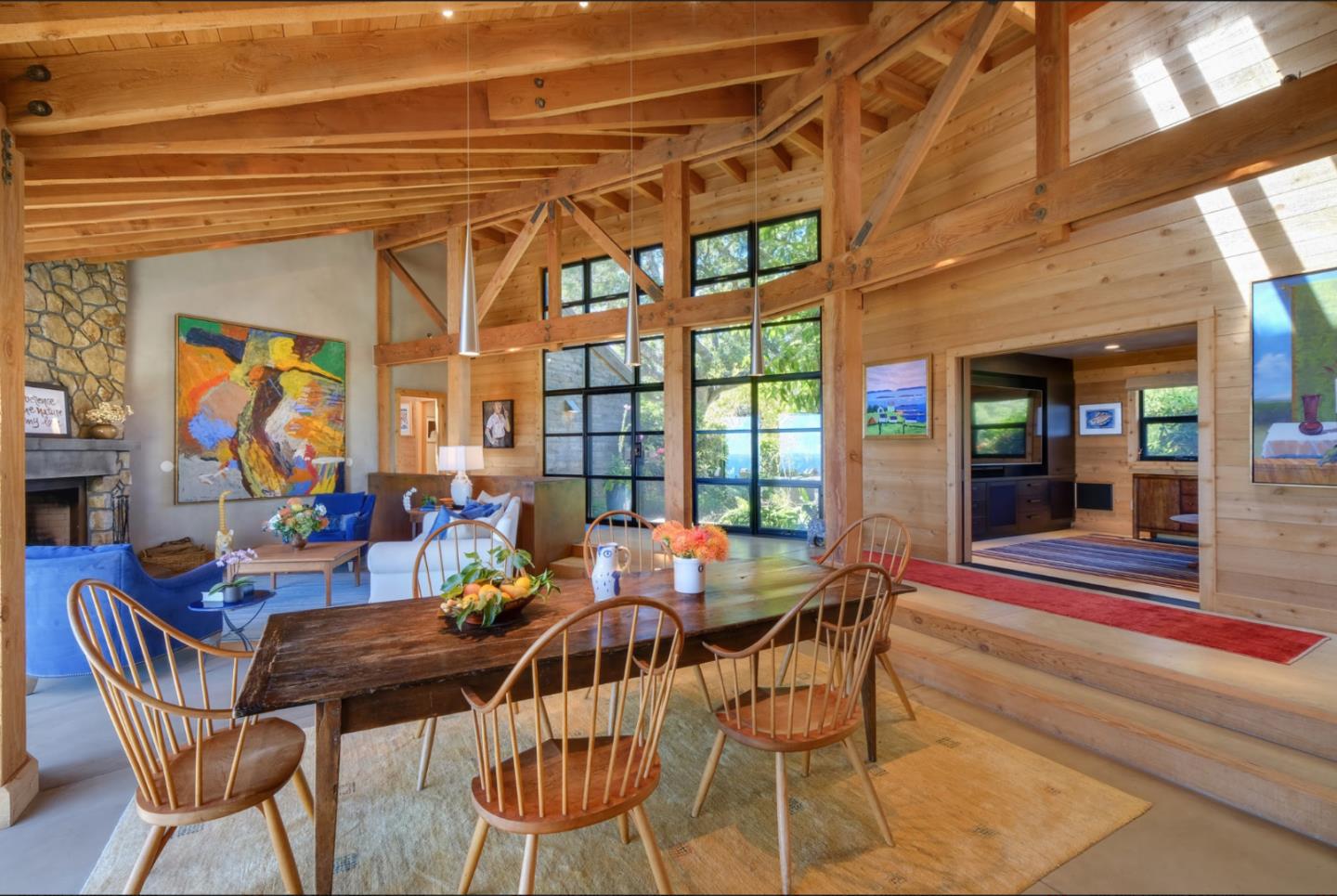 46820 Clear Ridge Road Big Sur, CA 93920 - Photo 14 of 26 a view of a dining room with furniture and a table