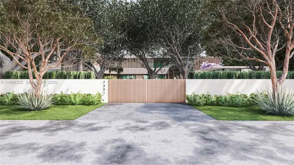 a view of backyard with green space