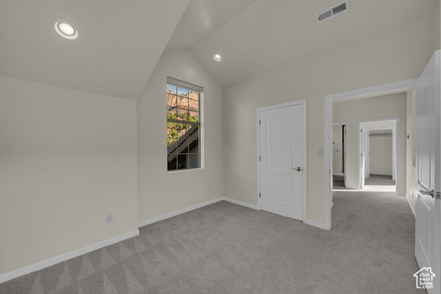 101 Chuckwalla Lane Springdale, UT 84767 - Photo 32 of 51 Additional living space with lofted ceiling, light carpet, and recessed lighting