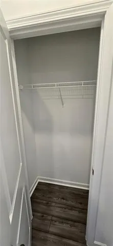 a view of small space with racks on the wall