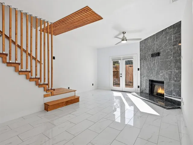 a view of kitchen and living room