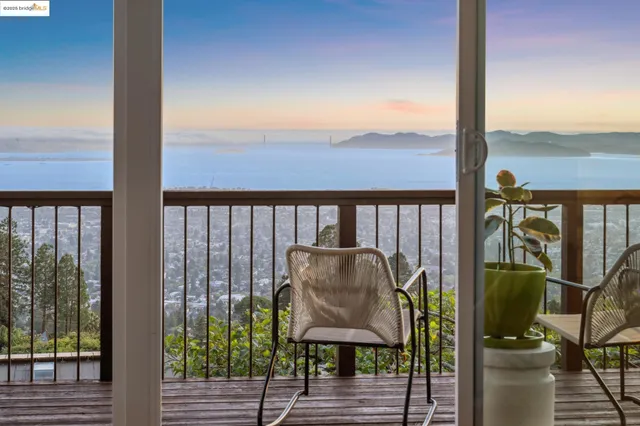 a view of a city with sunset view