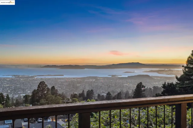 a view of city and mountain