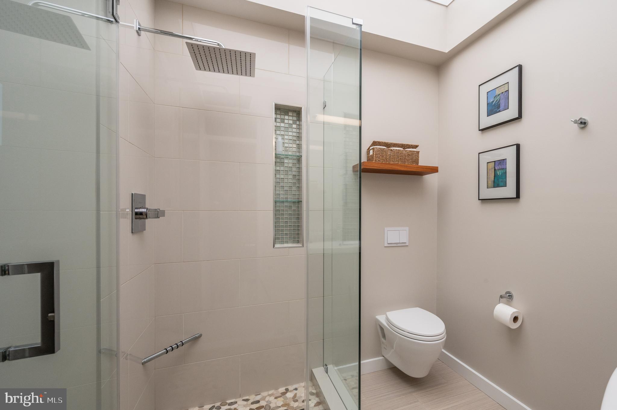 7213 Beechwood Road Alexandria, VA 22307 - Photo 24 of 48 Frameless glass shower and heated floor