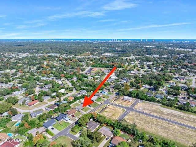 an aerial view of multiple house