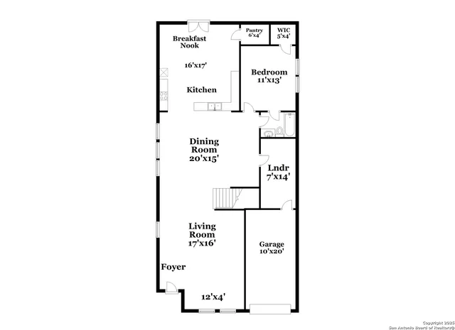 a picture of a bench in a building