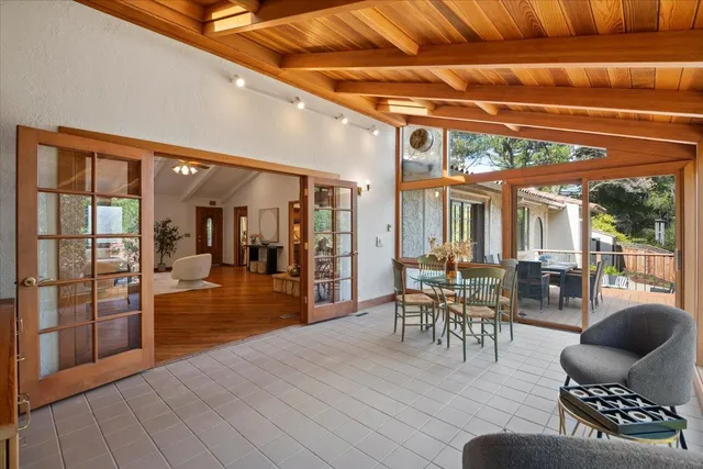 a living room with furniture and a couch