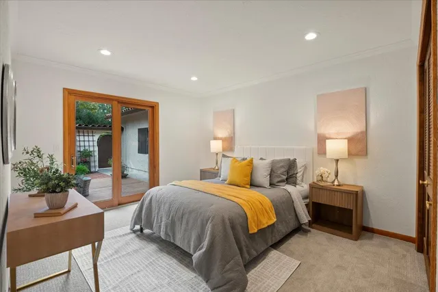 a backyard of a house with lots of green space