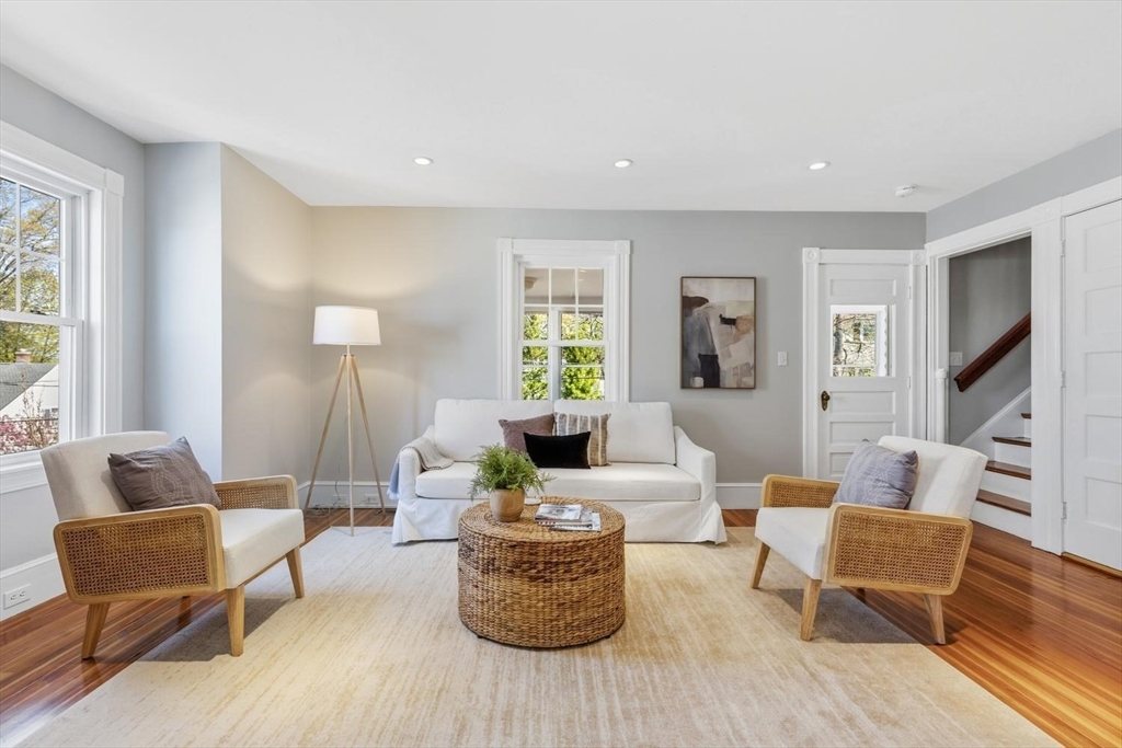 a living room with furniture and a couch