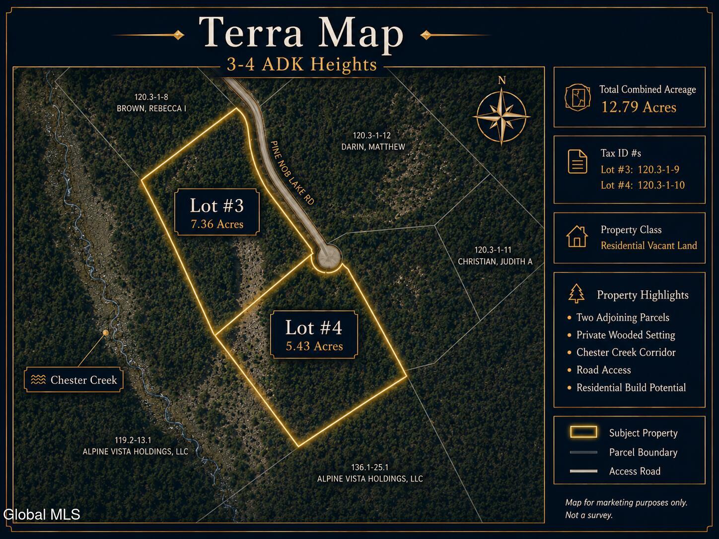 3-4 Adirondack Heights Road Chestertown, NY 12817 - Photo 2 of 33 Final Terra Map 3-4 ADK Heights