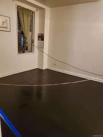 a view of a black door