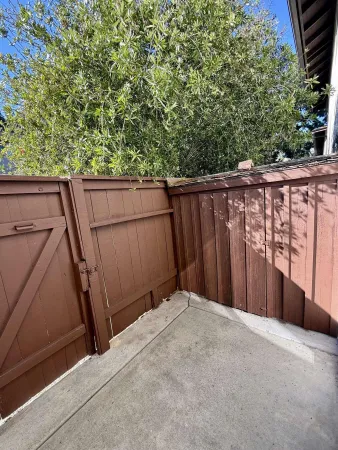 a view of a backyard