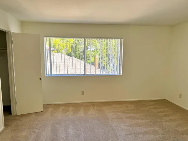 an empty room with a window