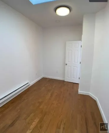 an empty room with a workbench