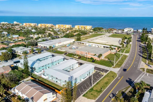 an aerial view of a city