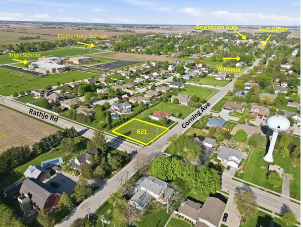 an aerial view of multiple house