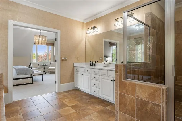 a view of a cafe with sitting area