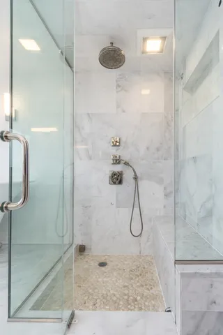 a bathroom with a shower