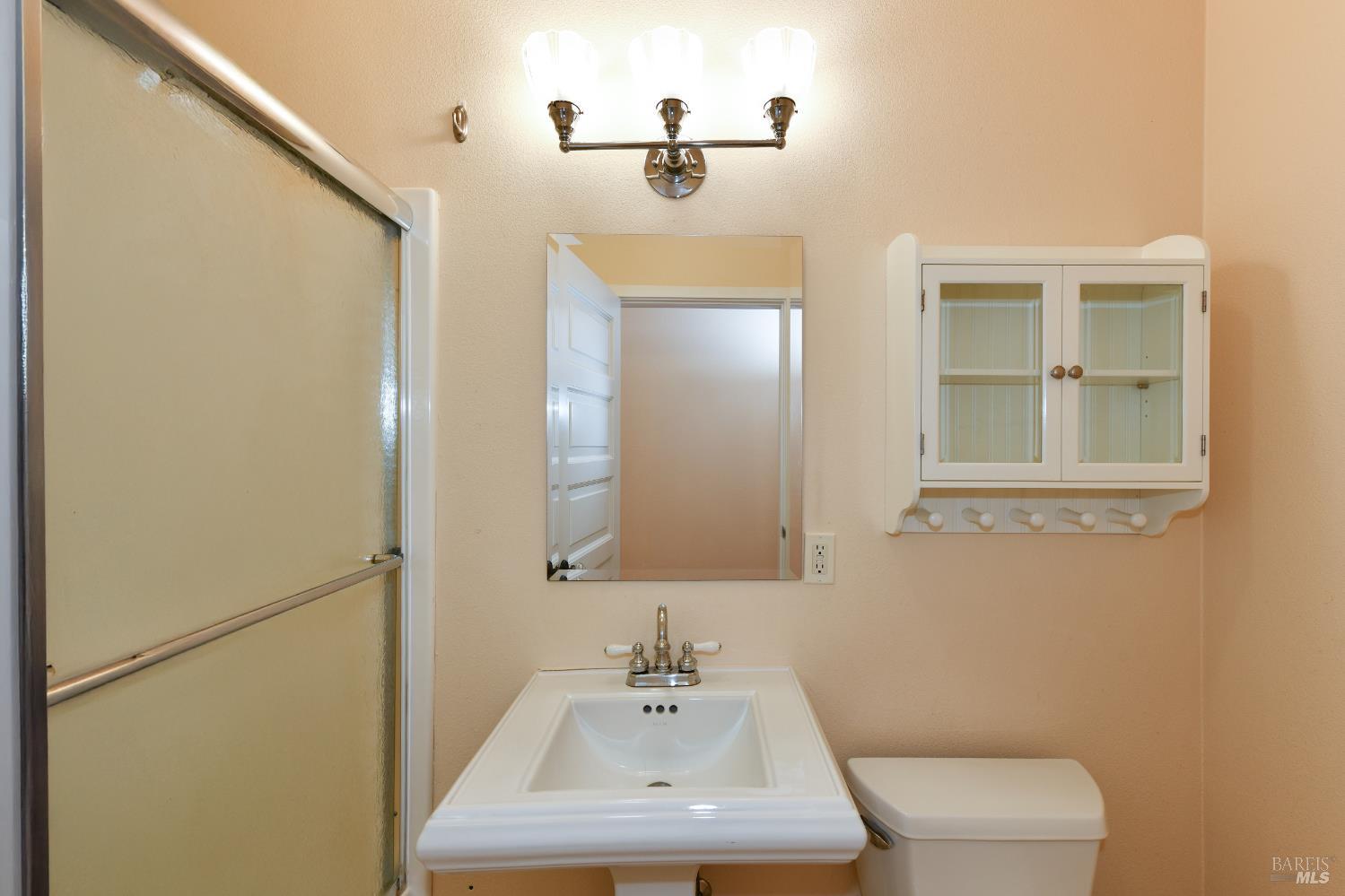 1219 Repetto Ranch Road Sonoma, CA 95476 - Photo 28 of 54 a bathroom with a sink a toilet and mirror