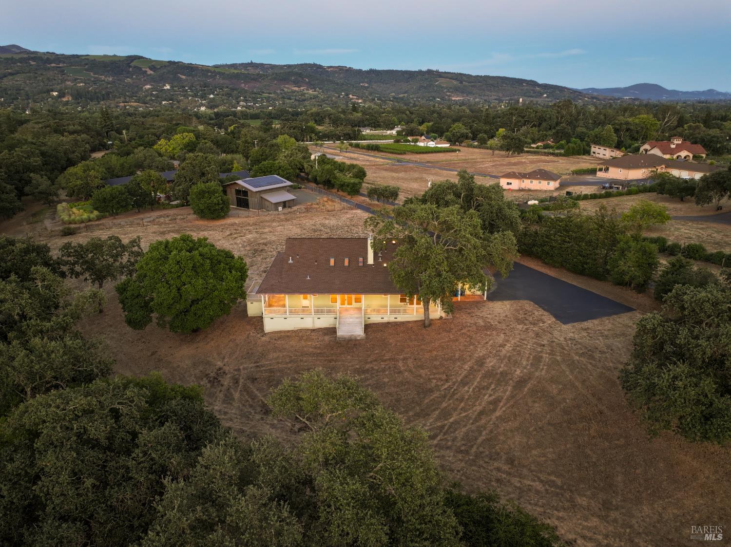 1219 Repetto Ranch Road Sonoma, CA 95476 - Photo 50 of 54 an aerial view of residential house with outdoor space and trees all around