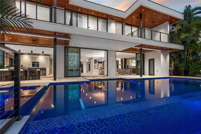 a view of outdoor space yard deck patio and swimming pool