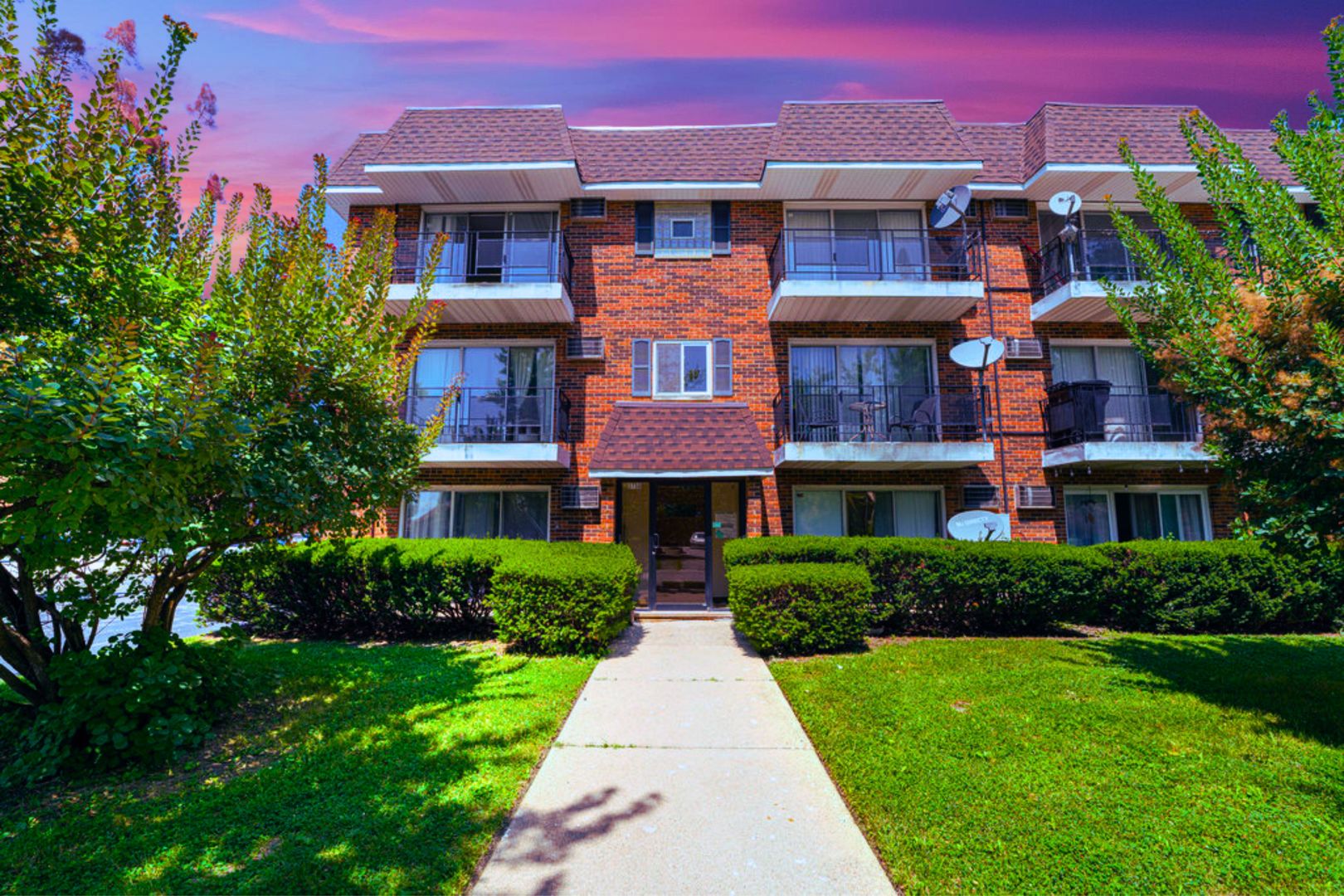 a front view of a house