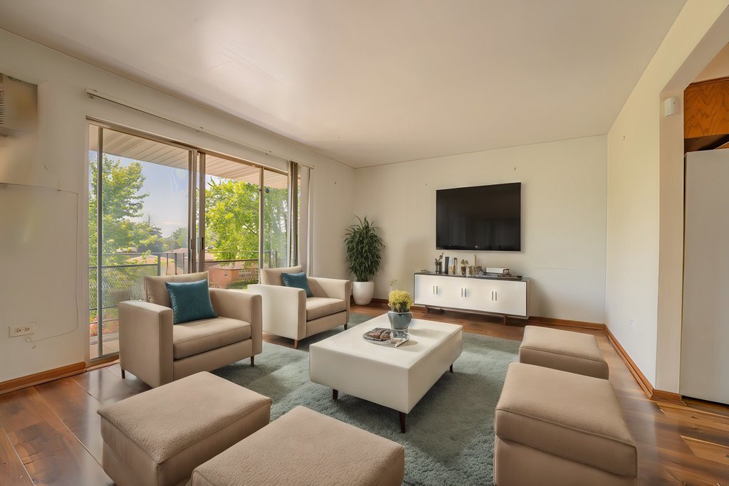 3756 West 120th Street, Unit 3A Alsip, IL 60803 - Photo 4 of 27 a living room with furniture and a flat screen tv
