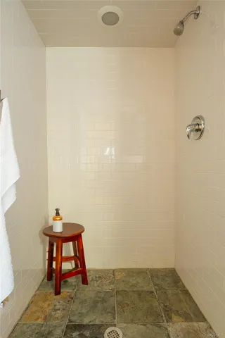 a room with a table and a chair