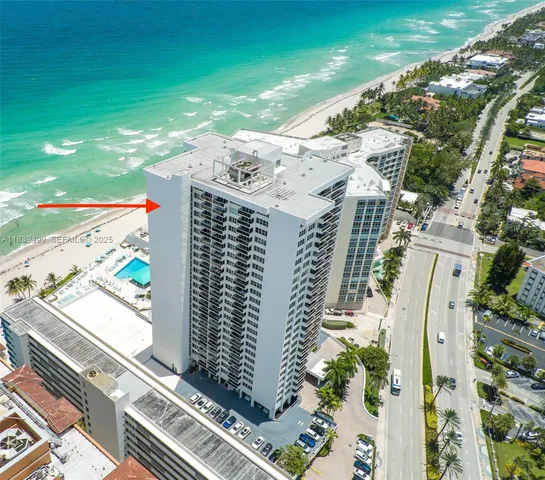 a city view with tall buildings