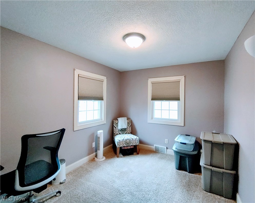 1468 Steese Road Uniontown, OH 44685 - Photo 10 of 28 Carpeted home office with a wealth of natural light and a textured ceiling