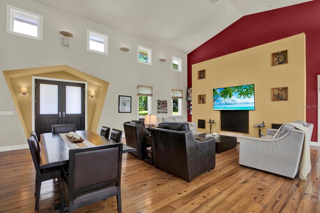4541 School Road Land O' Lakes, FL 34638 - Photo 11 of 68 a living room with fireplace furniture and a flat screen tv