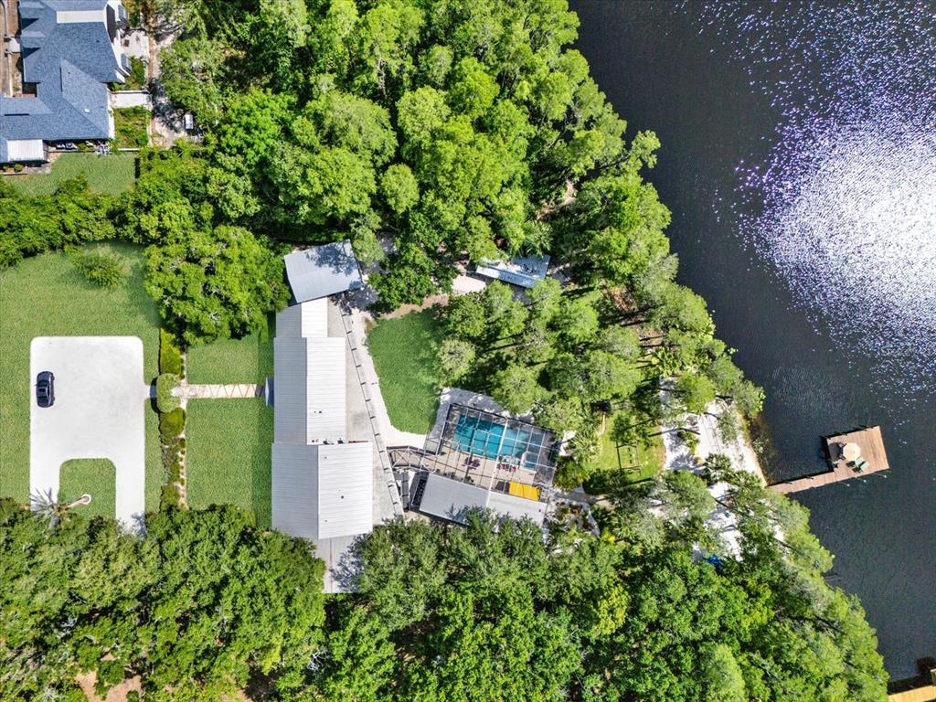 4541 School Road Land O' Lakes, FL 34638 - Photo 66 of 68 an aerial view of a house with a yard and large trees
