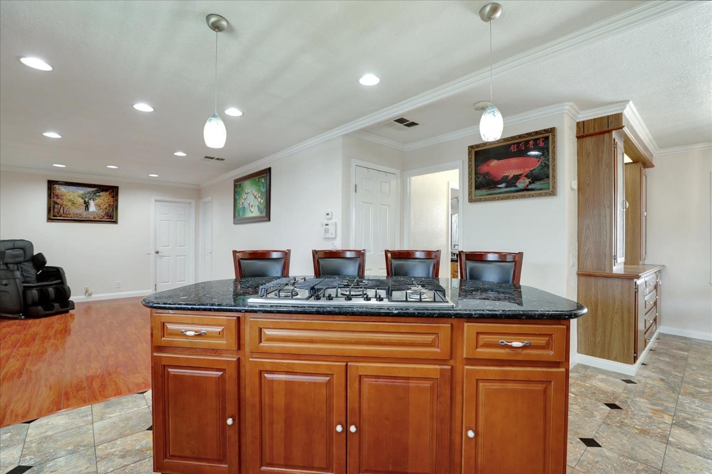 5450 Monterey Road, Unit 168 San Jose, CA 95111 - Photo 23 of 56 a bathroom with a granite countertop sink and a mirror