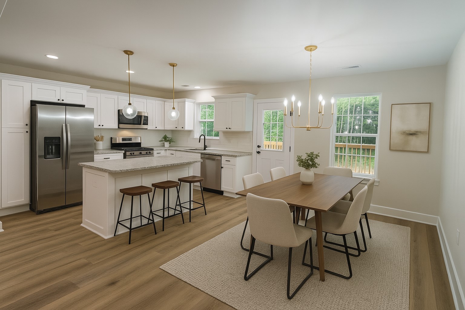 841 Lucas Road Dickson, TN 37055 - Photo 4 of 21 a kitchen with kitchen island a dining table and chairs