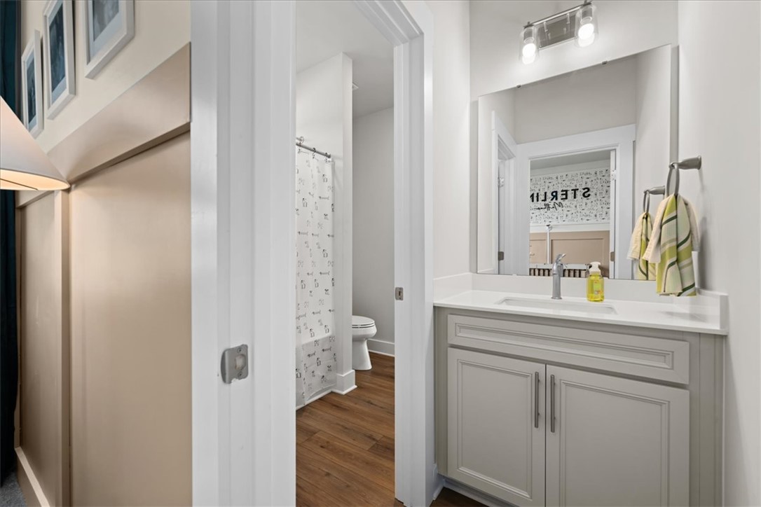 621 Wh Kay Lane Anderson, SC 29621 - Photo 36 of 50 This delightful shared 'Jack and Jack' Bathroom is designed to be purposefully accessible and also private for Bedrooms 3 and 4.