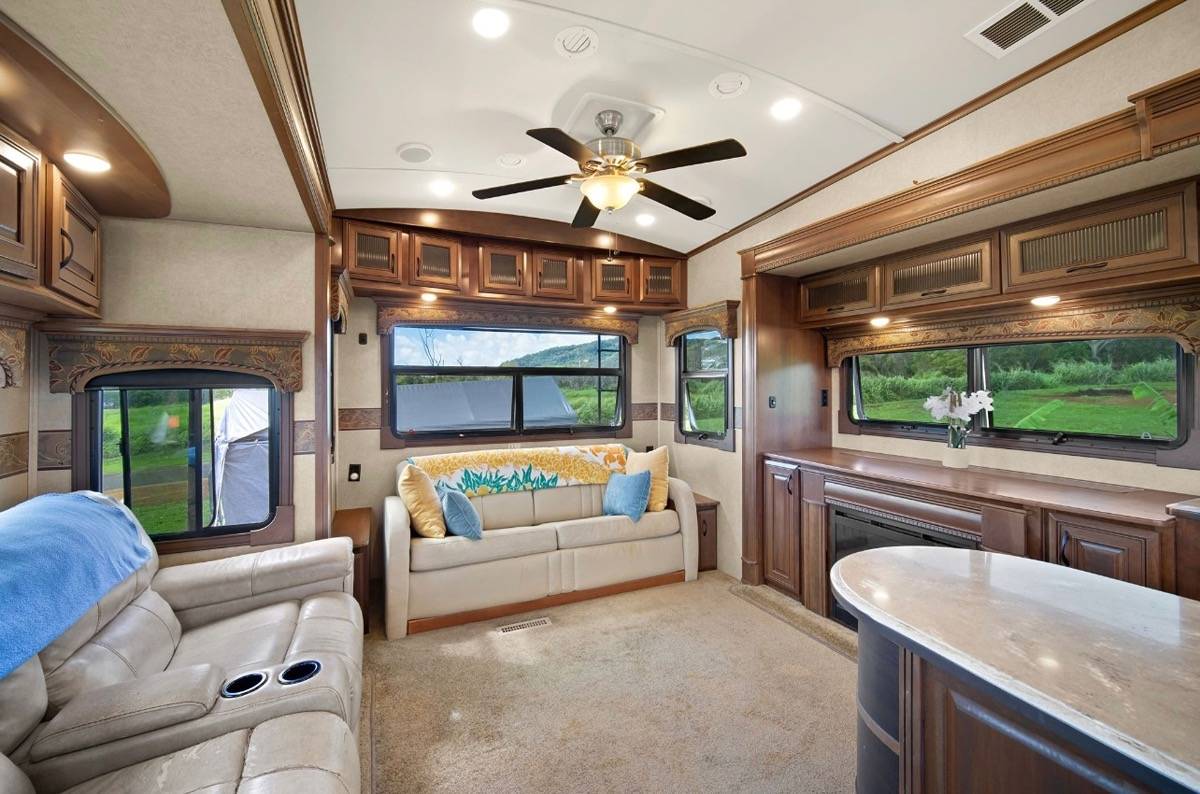 St, Unit 3C Kapaa, HI 96746 - Photo 7 of 25 a living room with furniture and a large window