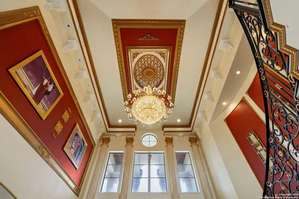 an aerial view of house with yard