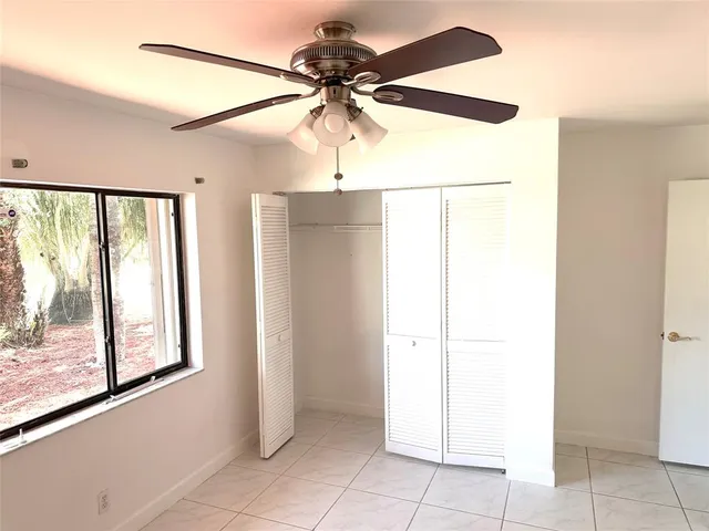 a view of an entryway with a fan