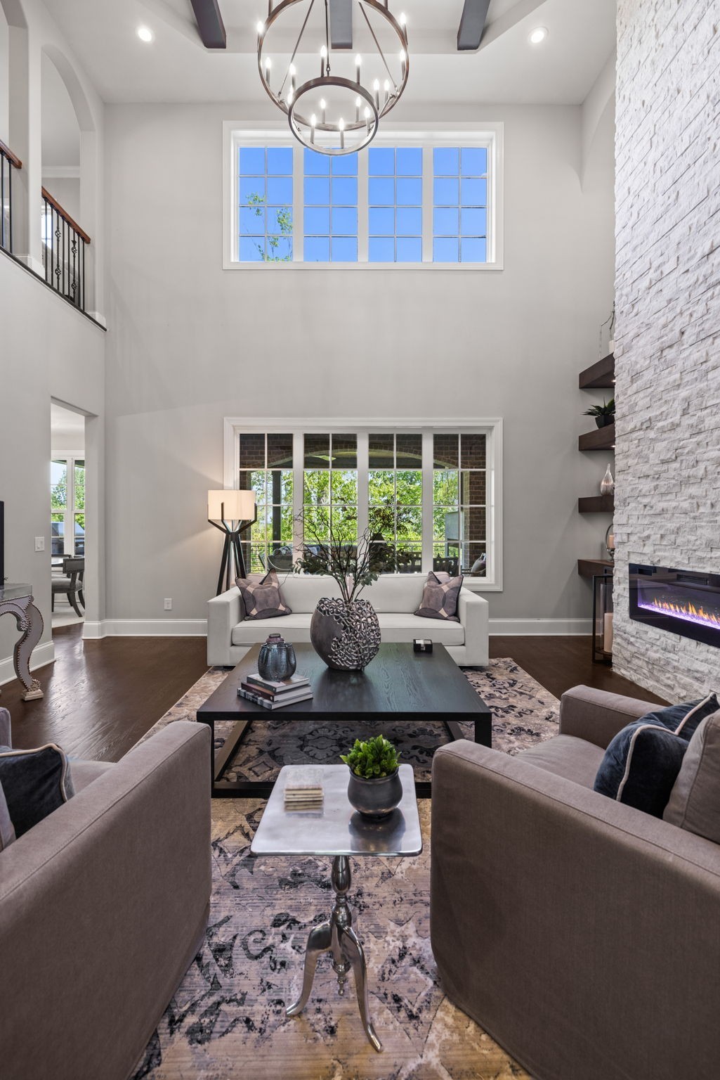 514 Legends Ridge Court Franklin, TN 37069 - Photo 13 of 56 a living room with fireplace furniture and a large window