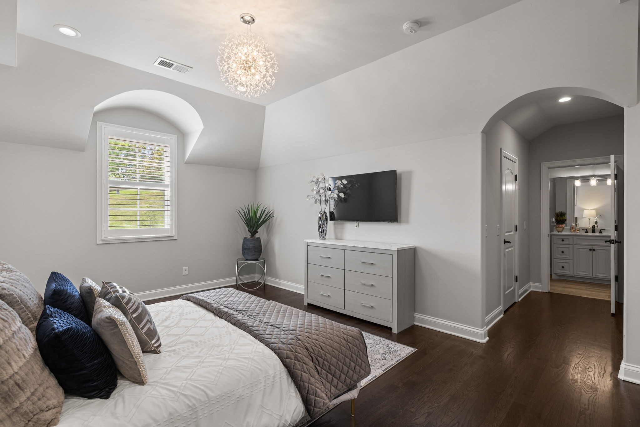 514 Legends Ridge Court Franklin, TN 37069 - Photo 31 of 56 a bedroom with a bed and a flat screen tv