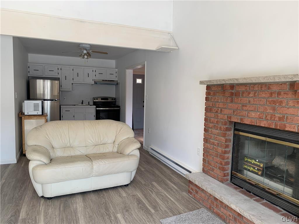 living room into kitchen