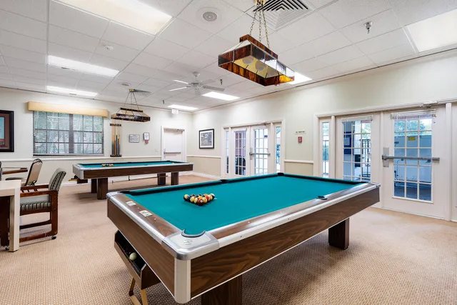 a view of a dining area with furniture