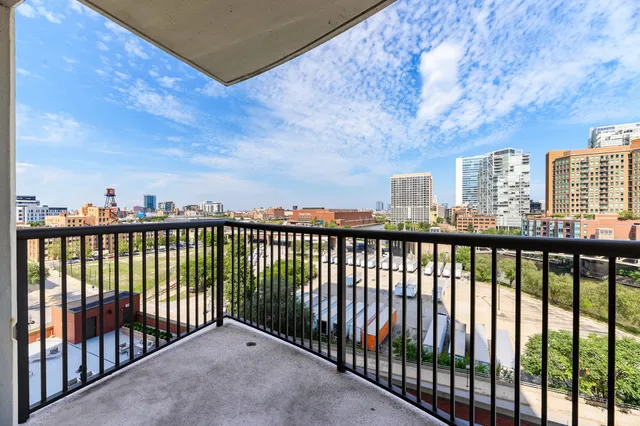 a city view from a balcony