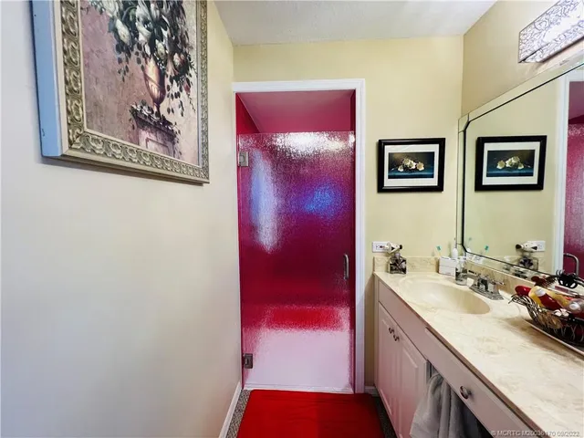 a bathroom with a shower