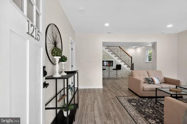 a living room with furniture